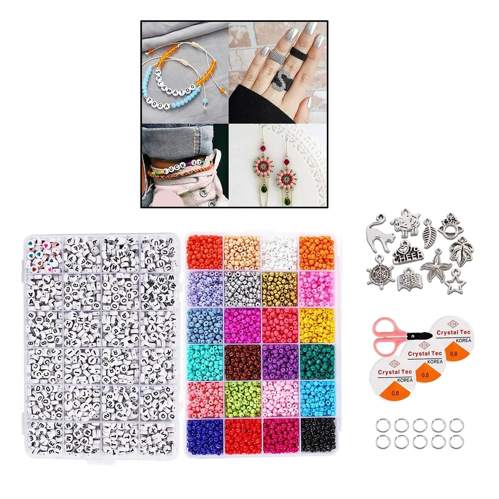 5000pcs Glass Bead Small Craft Beads for DIY Bracelet Necklaces Crafting