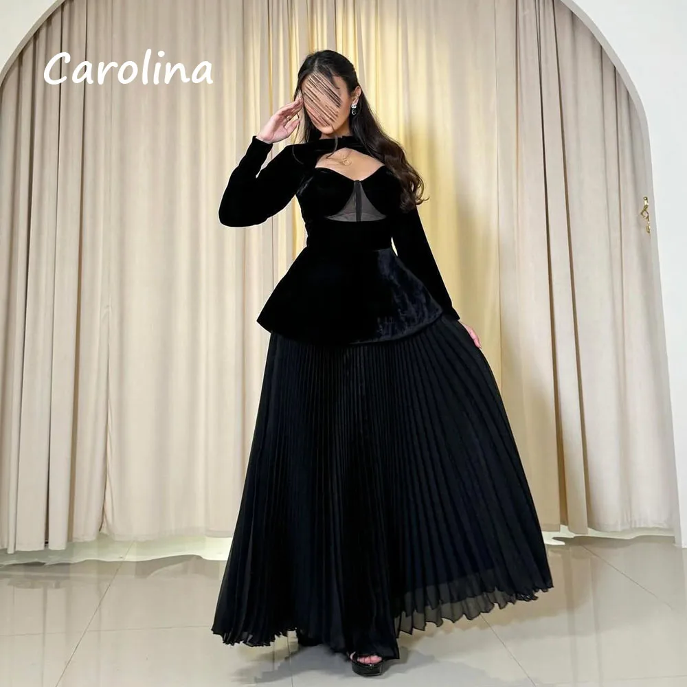 

Carolina Cut-out Sweetheart Women Evening Dress Velour and Chiffon Ruched A-Line Floor-Length Customized Wedding Party Gowns