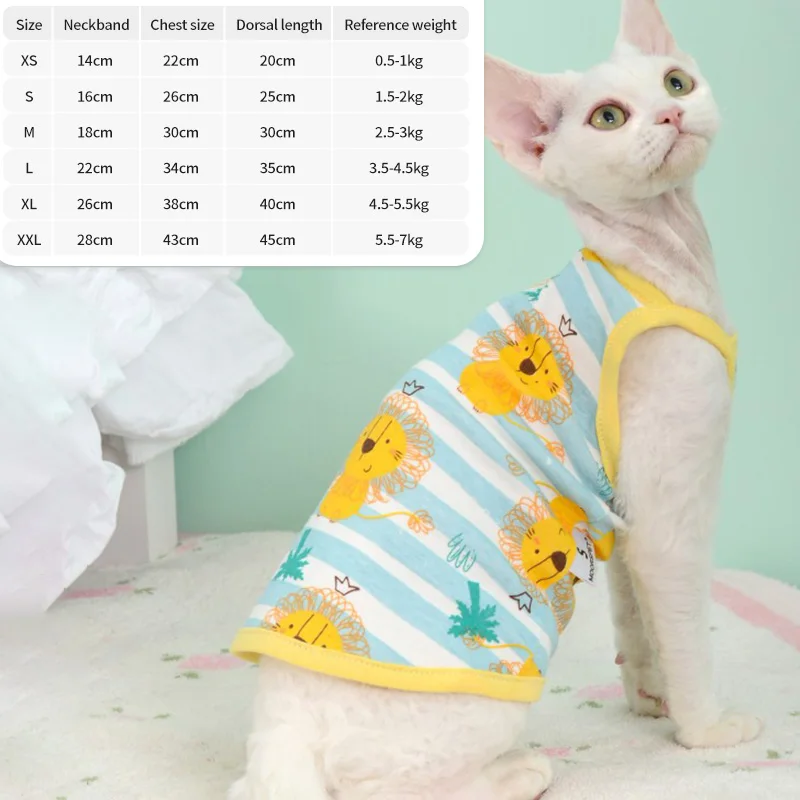 Fenice High quality German cat clothes spring and summer cat camisole anti-shedding British short kitten pet cat clothes