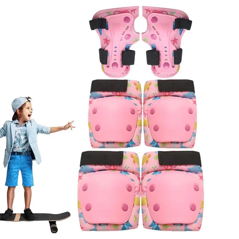 

Roller Skating Pads Child Cycling Protection Gear Adjustable Knee And Elbow Guards Scooter Wrist Protector Gear For Multi-Sports