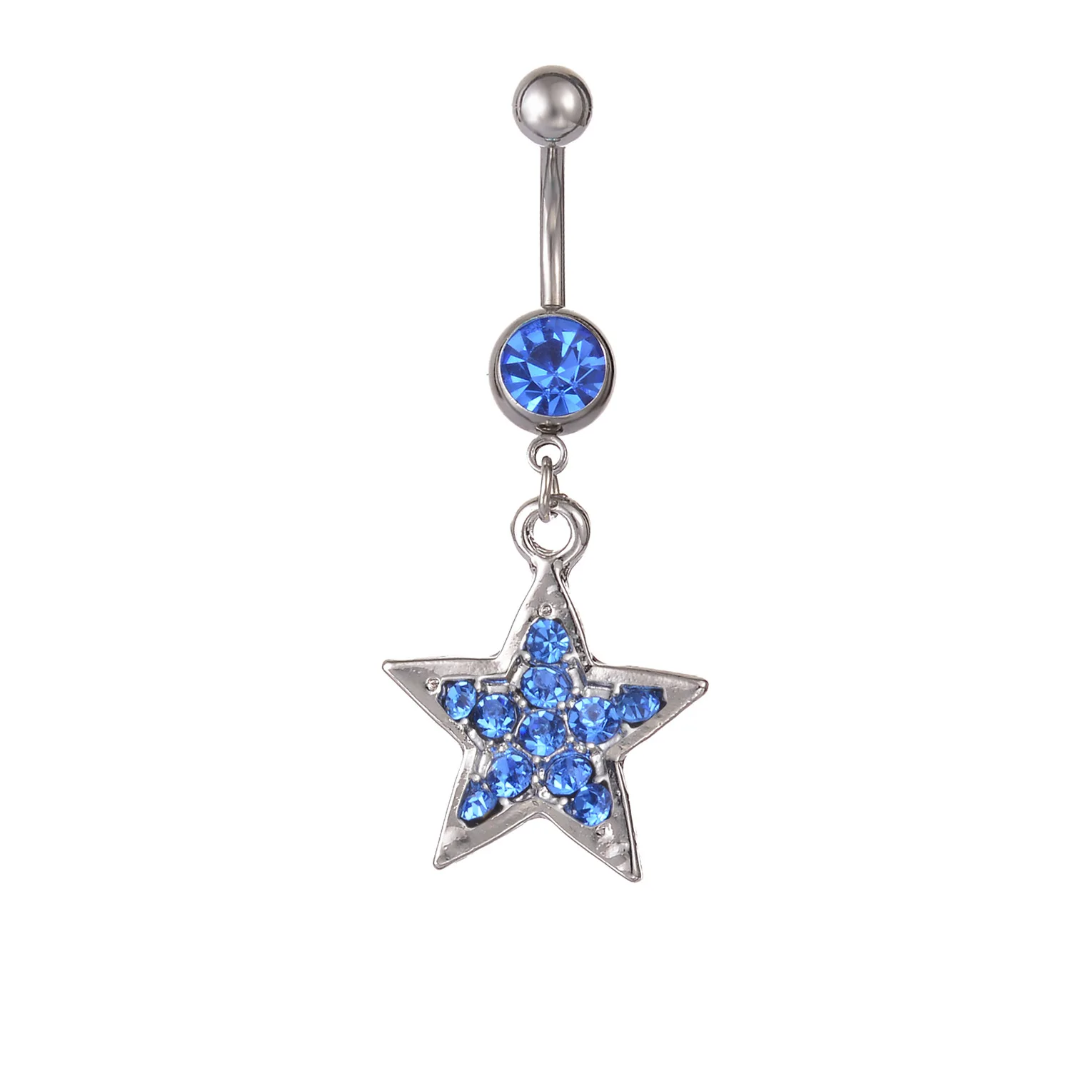 Korean Fashion Shiny Crystal Star Belly Rings Sexy Pink Cute Body Accessories Belly Piercing Y2K Charms Accessories