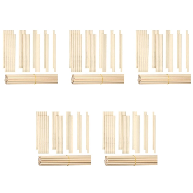 500 Pieces Dowel Rods Wooden Dowel Rod Craft Wood1/8,3/16,1/4,5/16,3/8X6inch Sticks For Crafting DIY Wedding Ribbon Wand