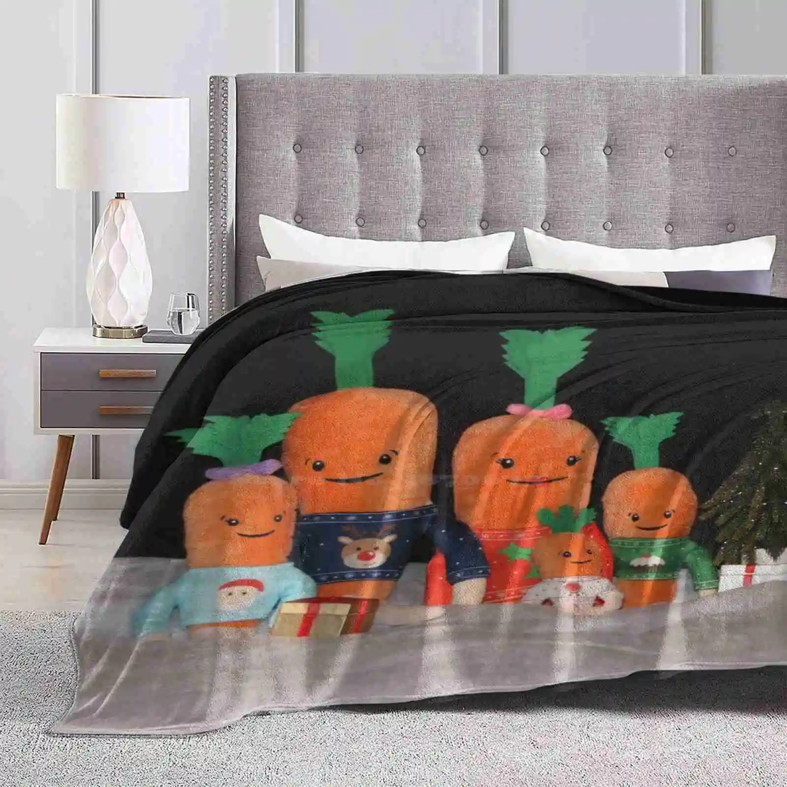 كيفن الجزرة والأسرة رمي البطانيات ، سوبر الدافئة ، لينة ، أريكة ، السرير ، السفر ، متعة ، عيد الميلاد #1