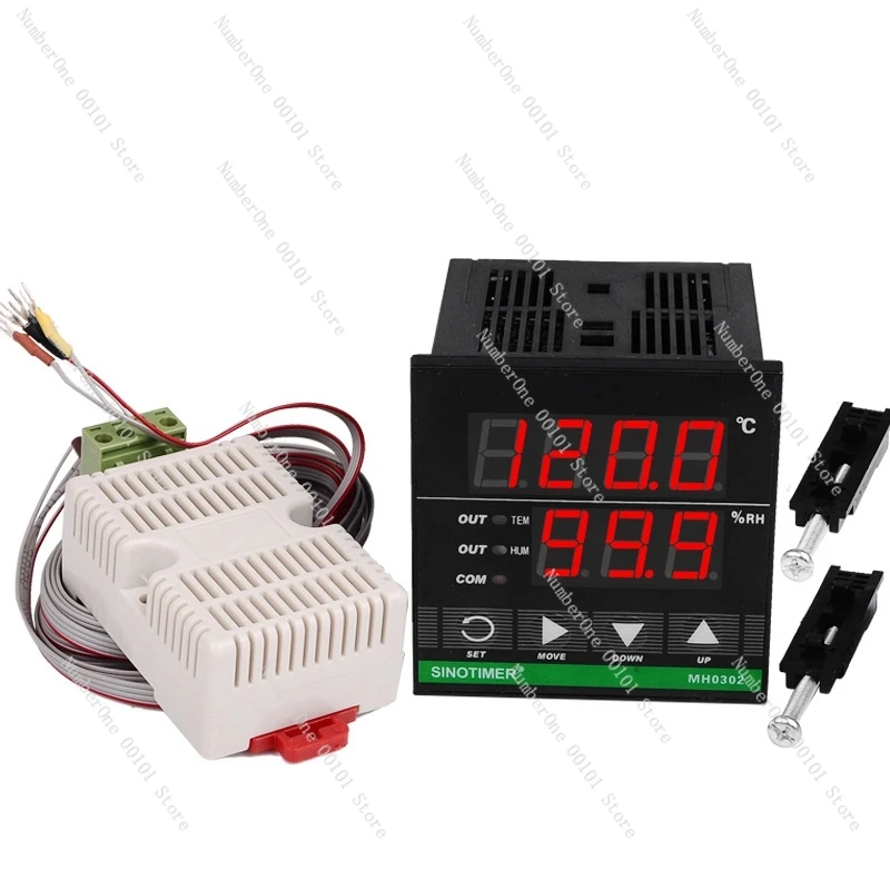 Promotion! SINOTIMER Temperature Humidity Controller, MH0302 Panel Mounted Digital Temperature And Humidity Controller Sensor