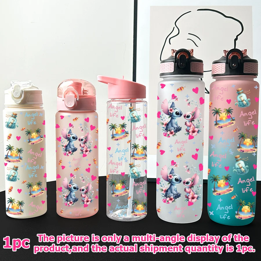 

1Pc Disney,Stitch,Love Printed 23-32oz Various Plastic Water Bottles Portable Sports Water Cups Birthday Gifts