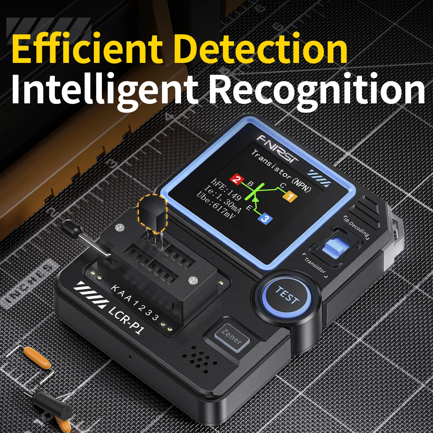 FNIRSI LCR-P1 اختبار الترانزستور السعة المقاومة LCR ESR متر ل ديود صمام ثلاثي NPN PNP MOSFET IR اختبار متعدد الوظائف