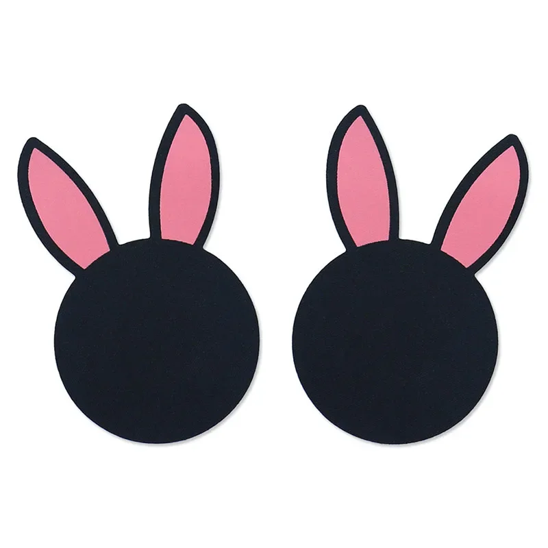 Invisibile femminile carino animale coniglio coccinella stile cartone animato copricapezzoli nastro traspirante usa e getta adesivi per capezzoli reggiseno donna