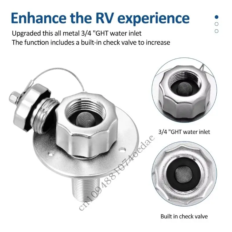 RVs Water System Check Valves 3/4 Hose Adapter Stainless Steel Leak Prevention Mechanism Easy Setup 