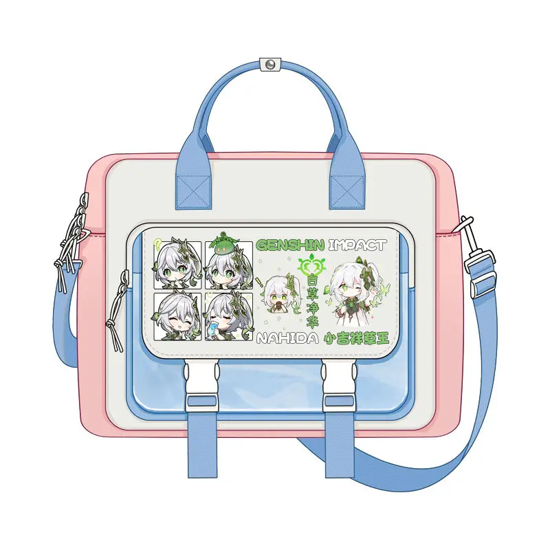 Genshin Impact niedlichen Q-Version Anime Umhängetasche Dual-Use-Rucksack Student große Kapazität Handtasche Tutorial Taschen