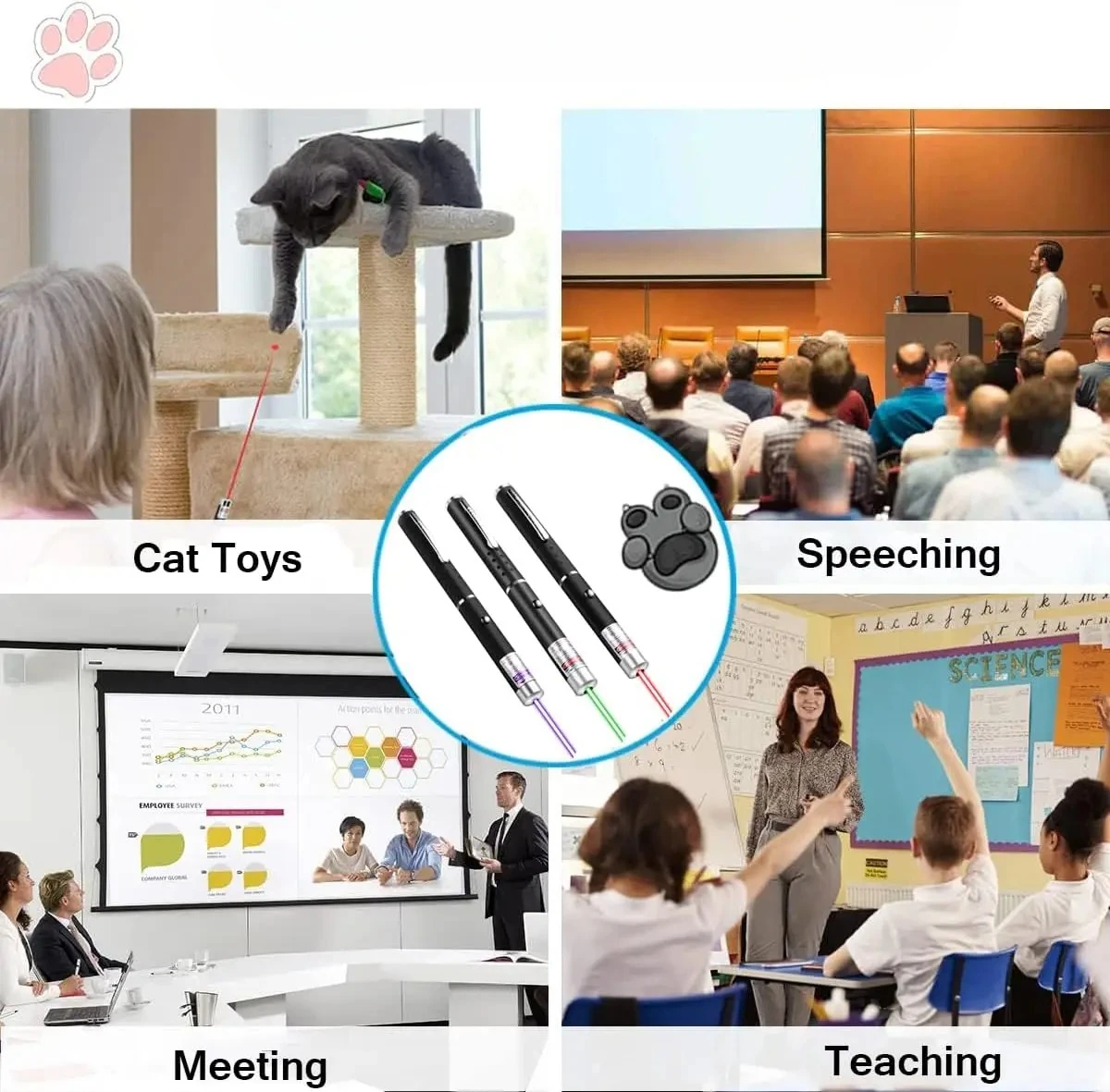 Mini 2 in1Cat Keychain Fun Pointer بدون بطارية المحمولة التدريب بالليزر الشعلة الحيوانات الأليفة القط دغدغة لعبة مصباح يدوي #6