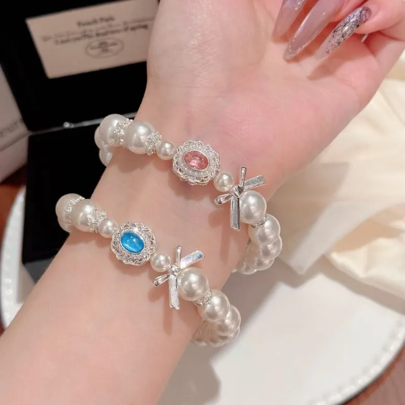 

Hot-selling Beizhu Aquamarine Pearl Bracelet Light Luxury Premium Bow Bracelet Exquisite Versatile Bracelet