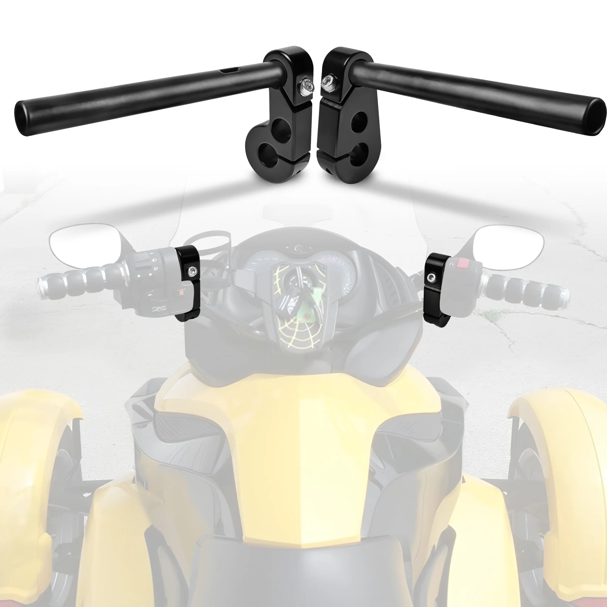 Black Style Pullback Handlebar Risers for Can Am Spyder RS RS-S GS 2008-2012 Aluminum Waterproof Handle Bar Riser