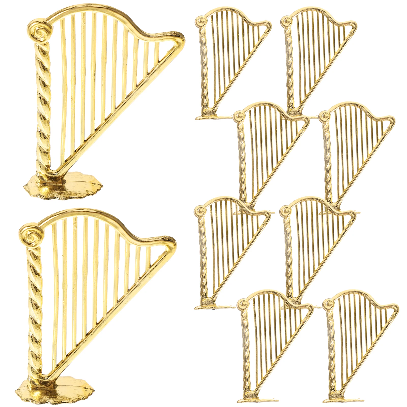 

10pcs Miniature Harp Ornaments Resin Lyre Pendant Christmas Tree Decor Hanging Accessories Musical Instrument