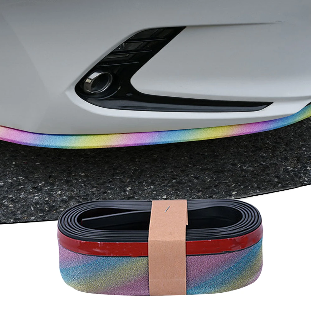 

1pc Car Front Lip Anti Scratch Trim Cover Bumper Self-adhesive Protection Strip Body Side Skirt Decoration Sticker Accessories