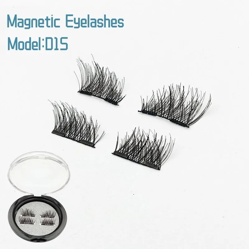 Pestañas magnéticas individuales, pestañas postizas de visón 3d, sin pegamento, maquillaje Natural reutilizable de larga duración, medio ojo, 2 imanes