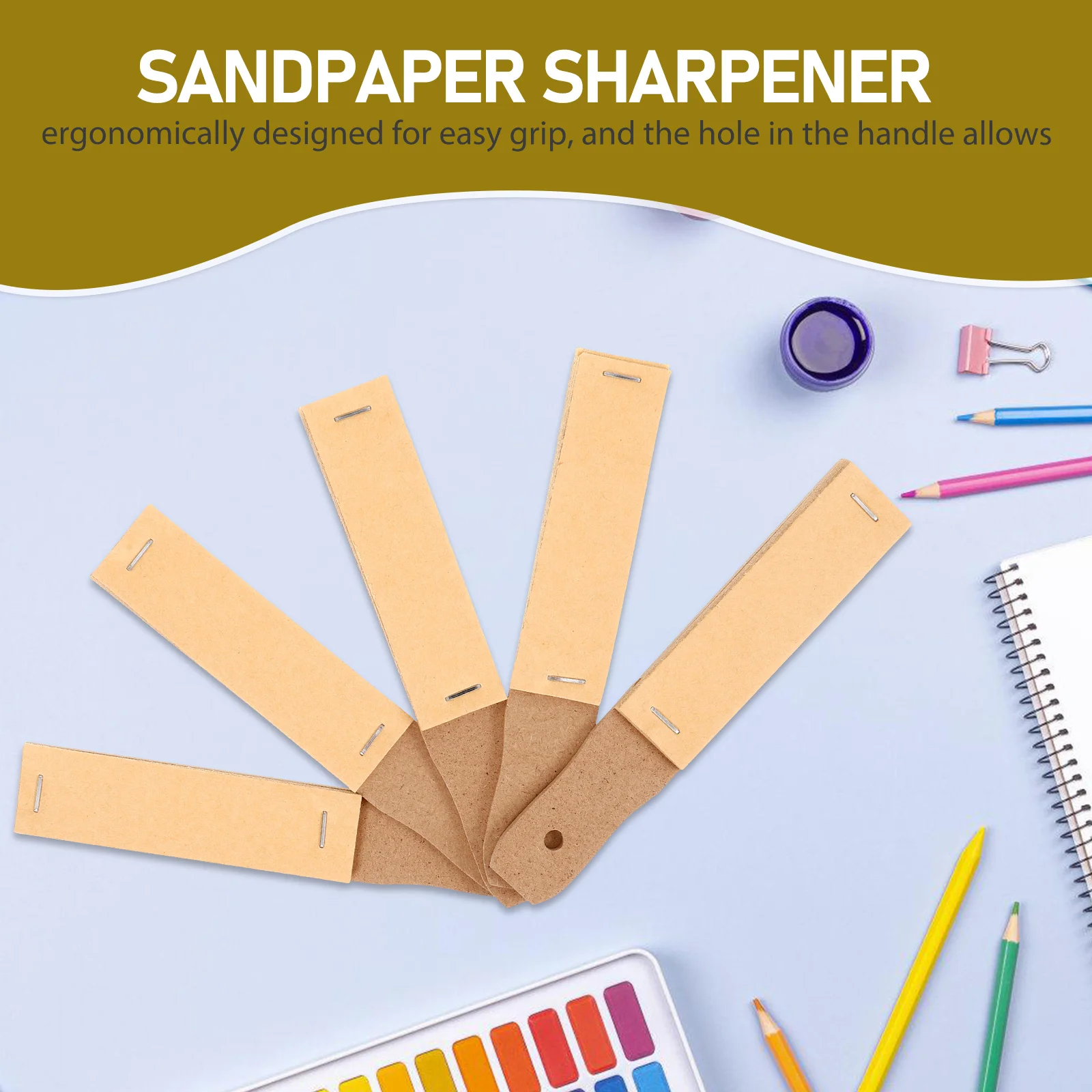 

5pcs Pencil Sandpaper Blocks Drawing Sanding Refill Art Supply Sketching Sharpening Charcoal Polishing Tool for Artists