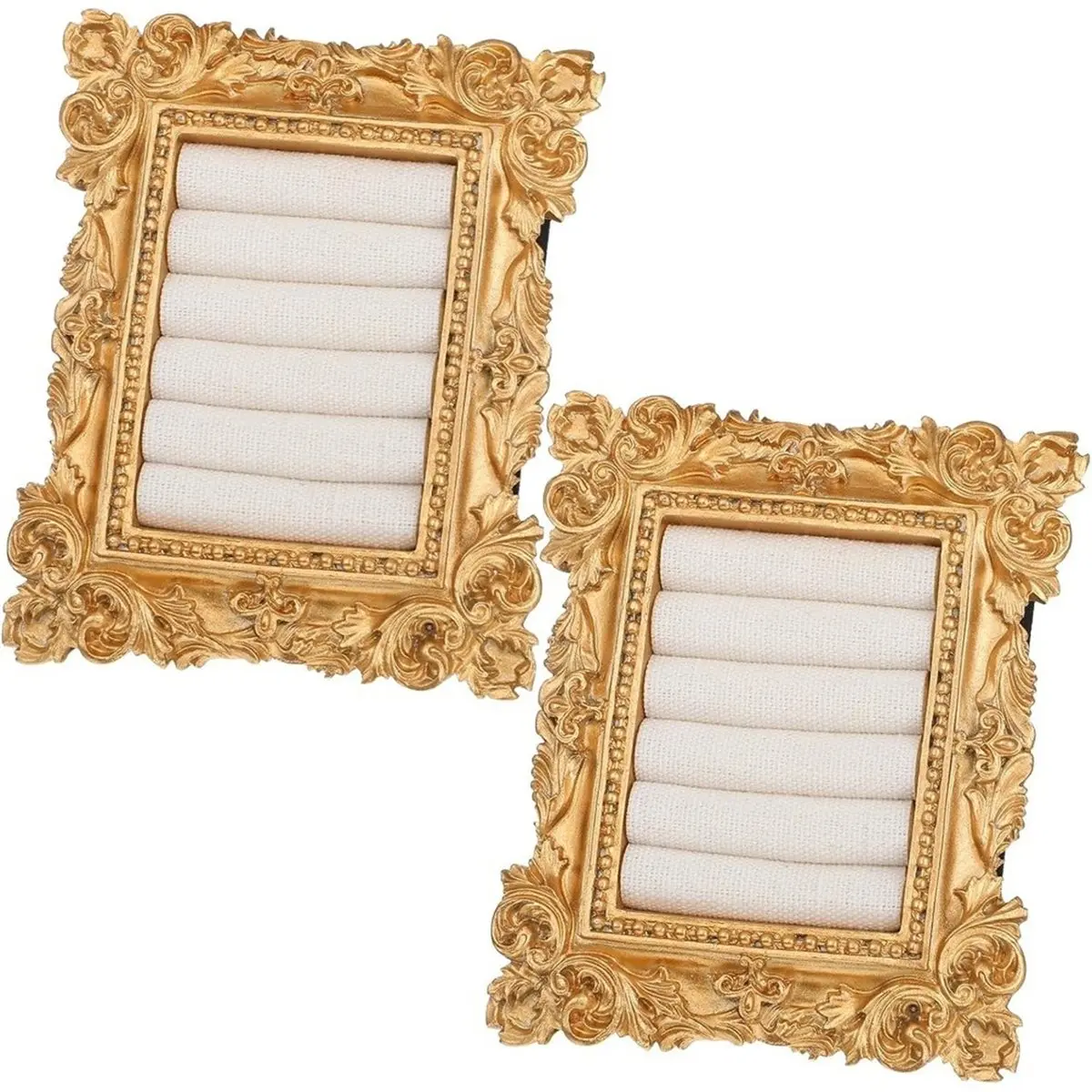 A1876K 2 PCS Vintage Ring Holder, Vintage Ring Holder, Rectangle Rings Wedding Display, Women Anniversary Favor SUMMER