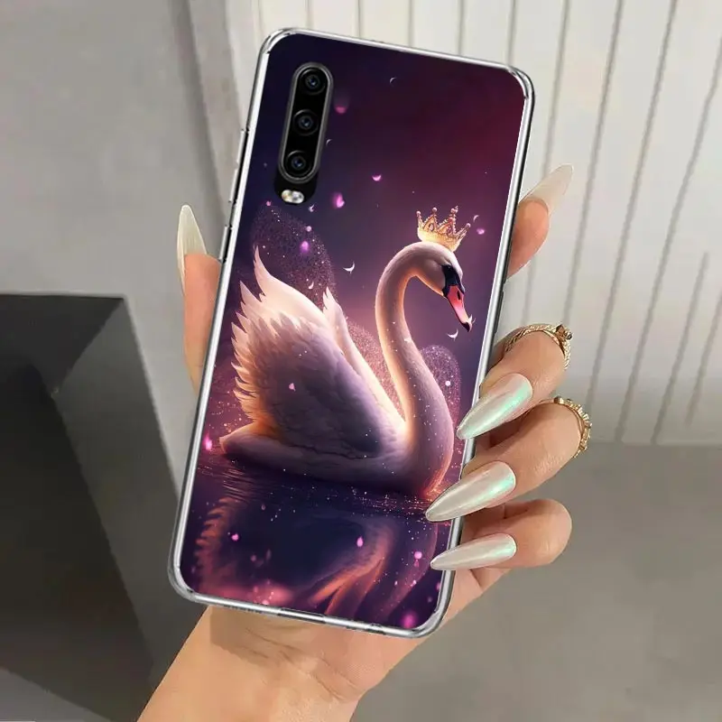 White Swan Grace Art Phone Case for Huawei P40 P30 P20 P10 Pro Mate 20 10 Lite P Smart Z Y5 Y6 Y7 Y9S Soft Funda Print Shell