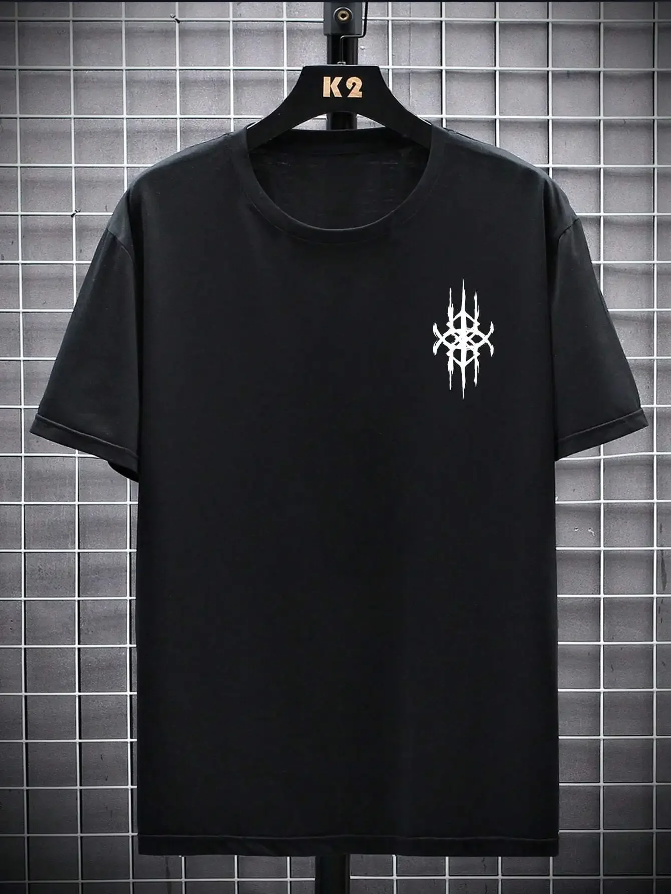 T-shirt à manches courtes et col rond pour hommes, 100% pur coton, à la mode, sport décontracté, ample, motif géométrique impri