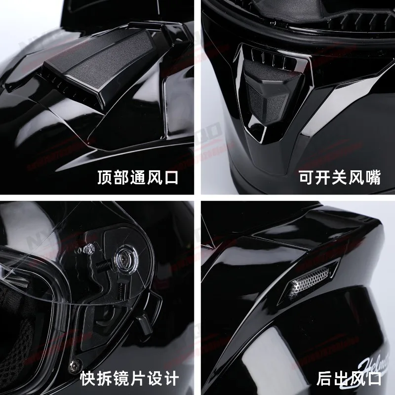 Motorcycle Full Face Helmet for Women White and Pink Cat Ear Helmet DOT Approved Men's All Season Off-road Safety Helmet - view 2