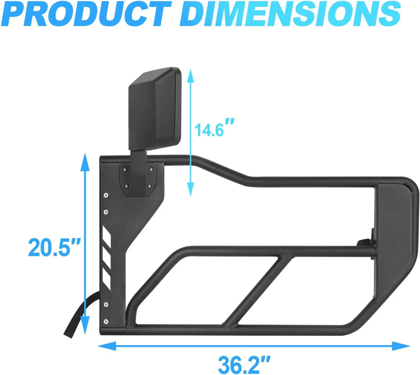 Simple Style Car Accessories Half Door Steel Tube Doors with Side View Mirrors for JK/JL Offroad 2-Doors