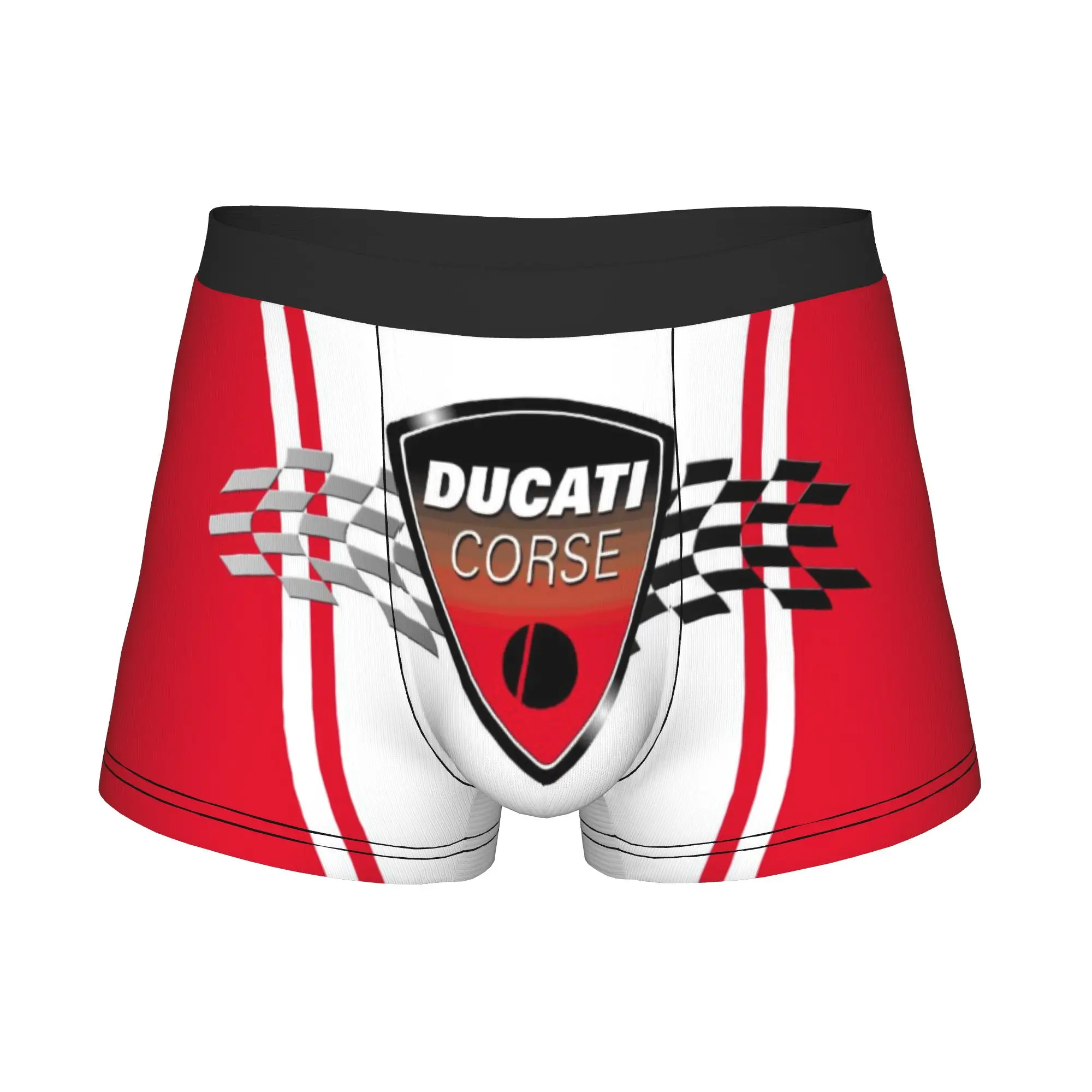 Ducatis Logo Underwear Men Printed Motorcycle Racing Sprot Boxer Shorts Panties Briefs Breathable Underpants