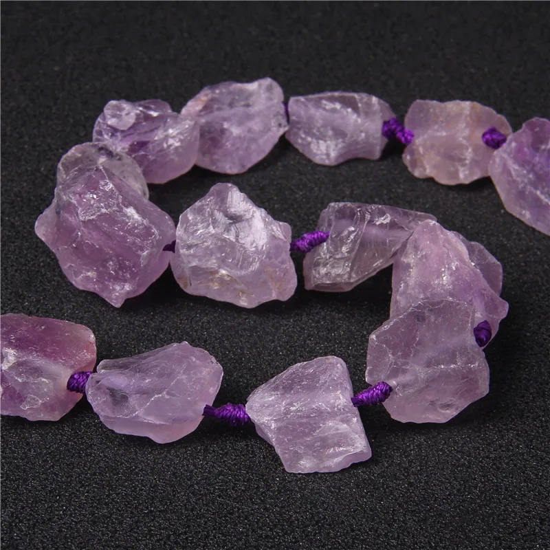 Natural Amethyst Irregular Healing Stone Purple Quartz Mineral Specimen Raw Crystal Loose Bead for DIY Jewelry Accessory 18-28MM