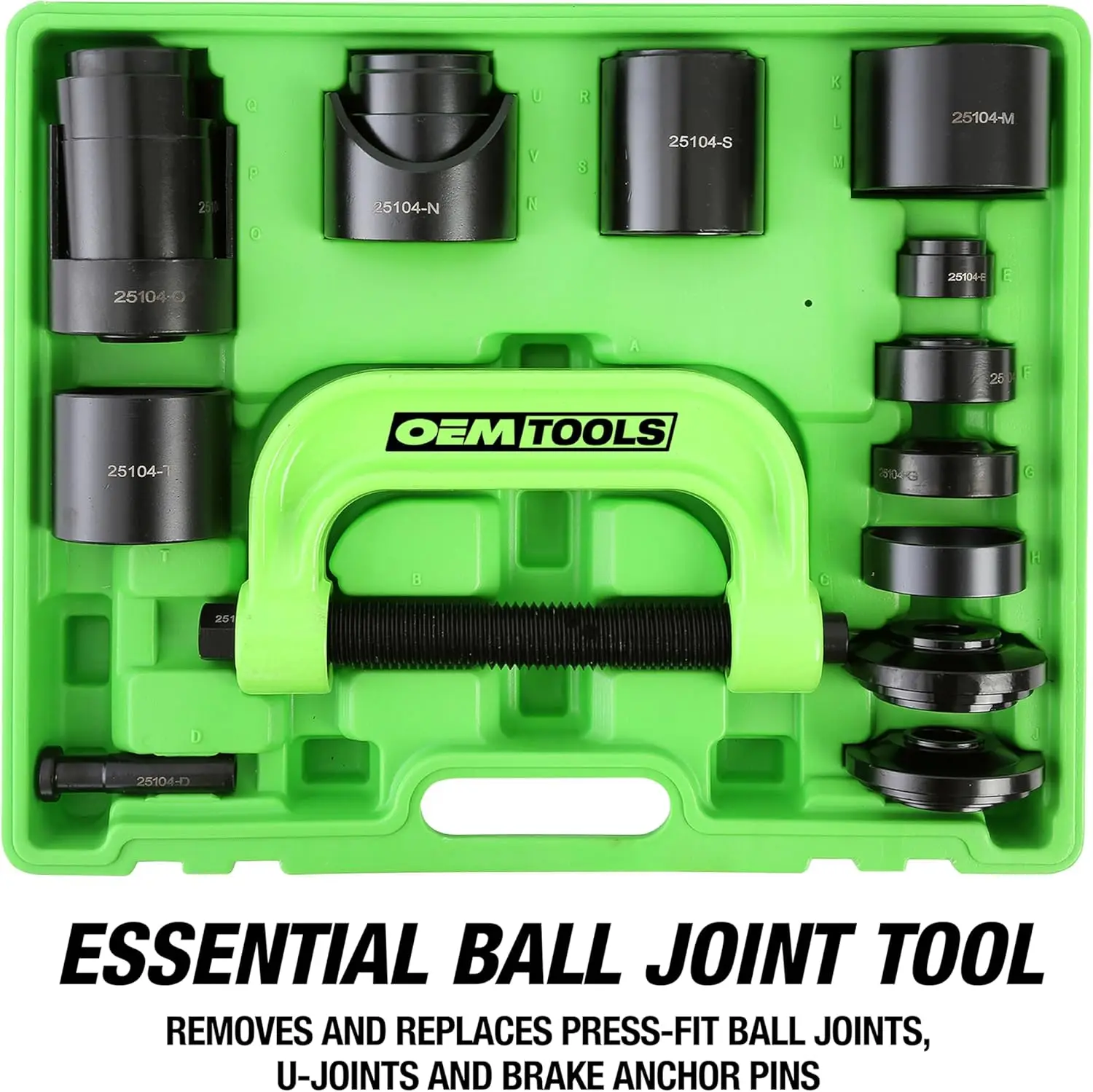 21-Piece Ball Joint Press Kit for Upper/Lower Joints, U-Joints & Brake Pins - Compatible with 2WD/4WD Vehicles