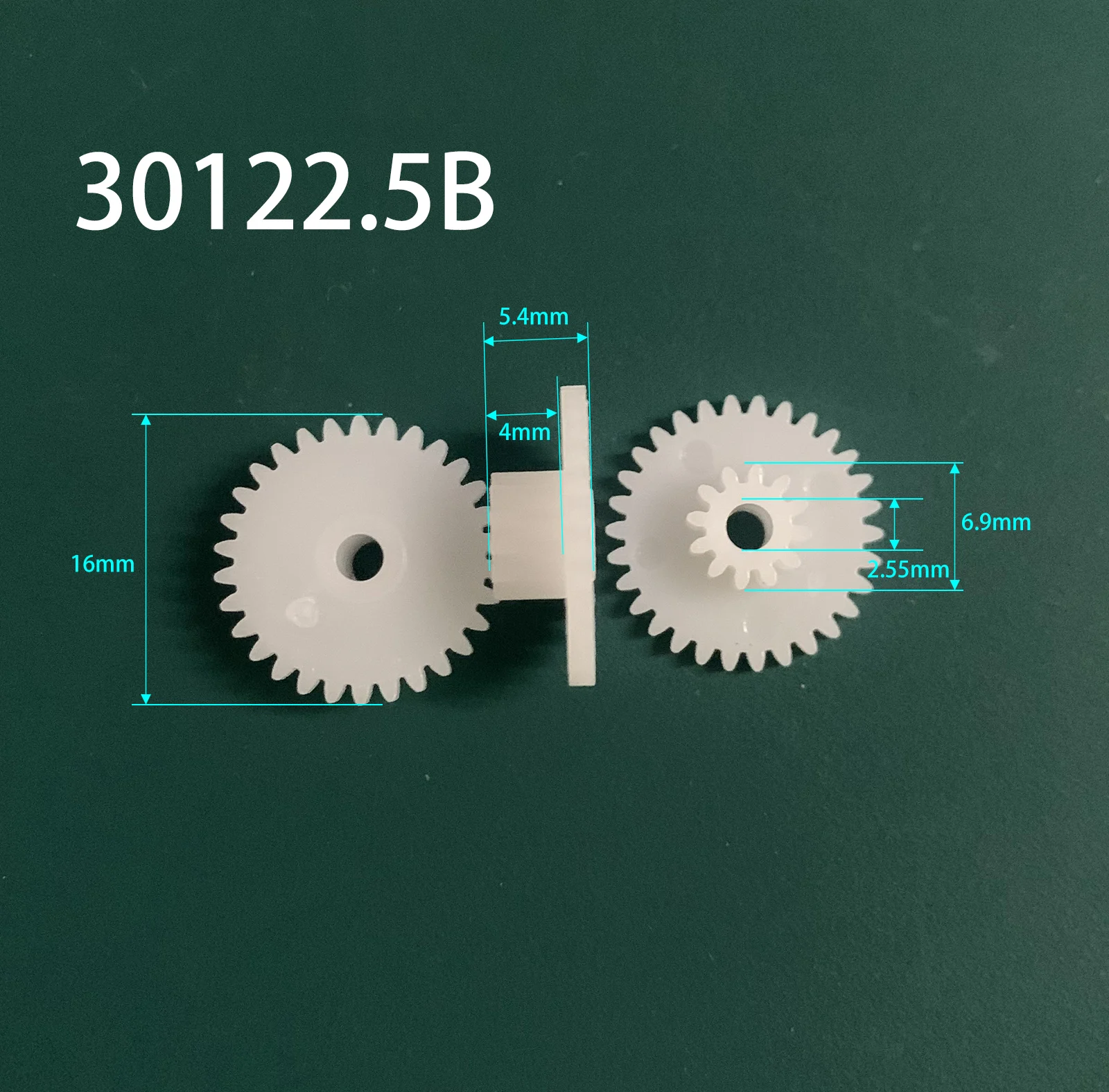 30122.5B 0.5M Plastic POM Gear Diameter 16mm 30 Teeth 12 Teeth Double Layer Gear 2.55mm Hole DIY Toy Parts Accessories