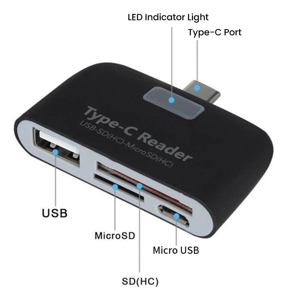 USB2.0 Type-C Multi-Function Adapter USB+Type-C SD/TF Memory Card Reader OTG Data Transfer Adapter