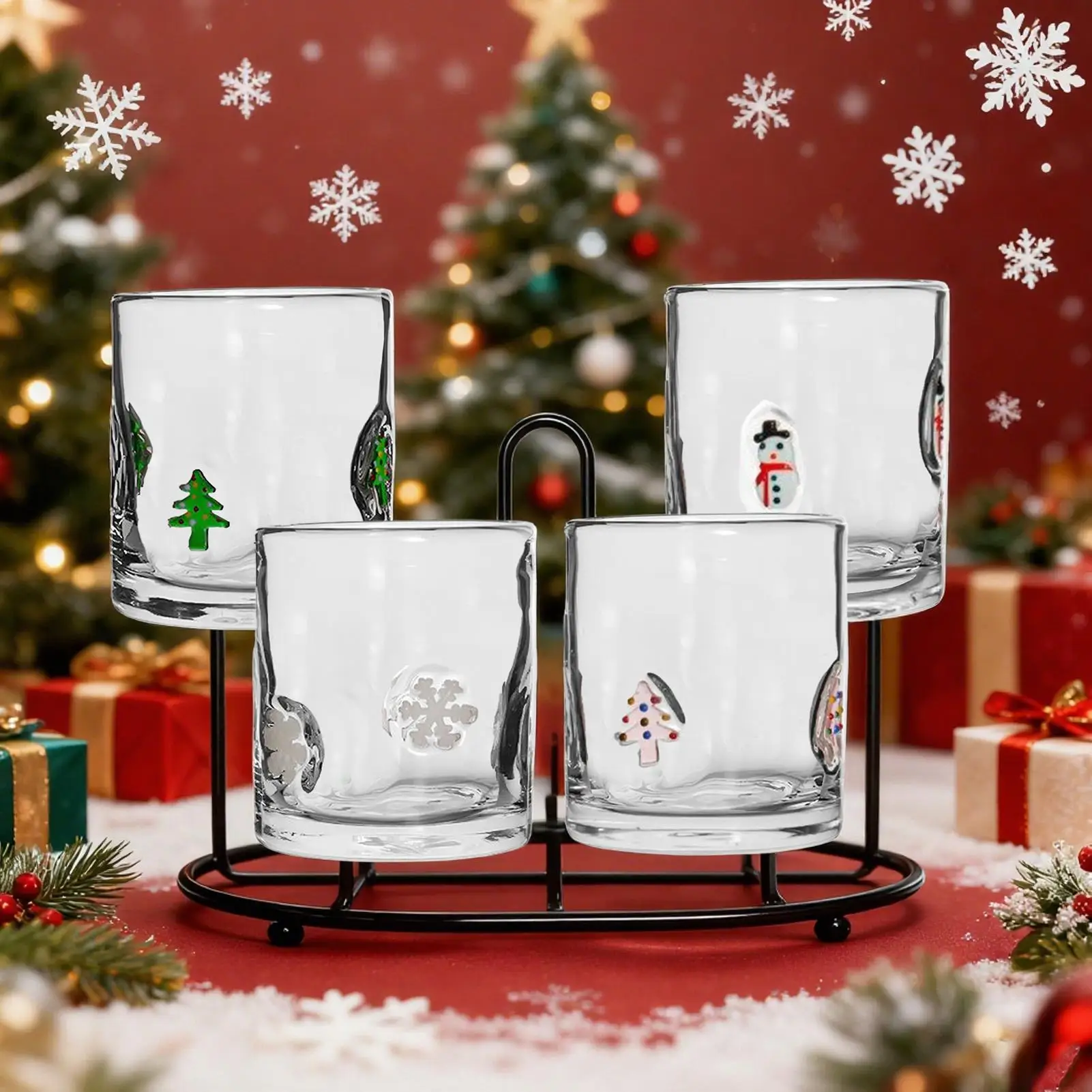 

Рождественская кофейная чашка, праздничная тематическая кофейная кружка с украшением, многоразовая посуда для напитков, стакан для напитков, зимние каникулы