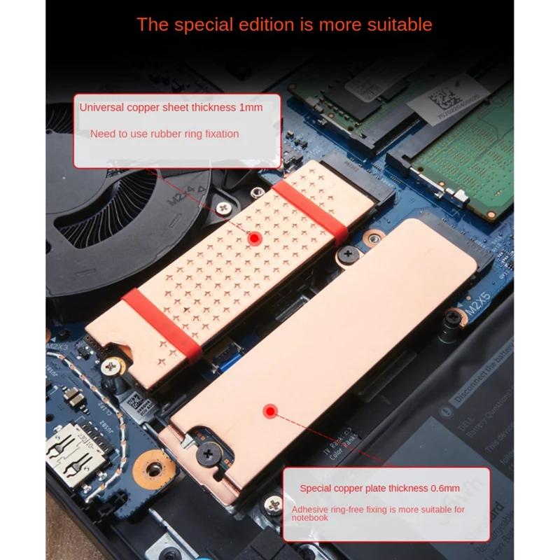 M.2 2280 SSD Dissipador de calor Tampa do disco rígido Escudo térmico para Dell G15 5530/G16 7630 Peças sobressalentes para laptop