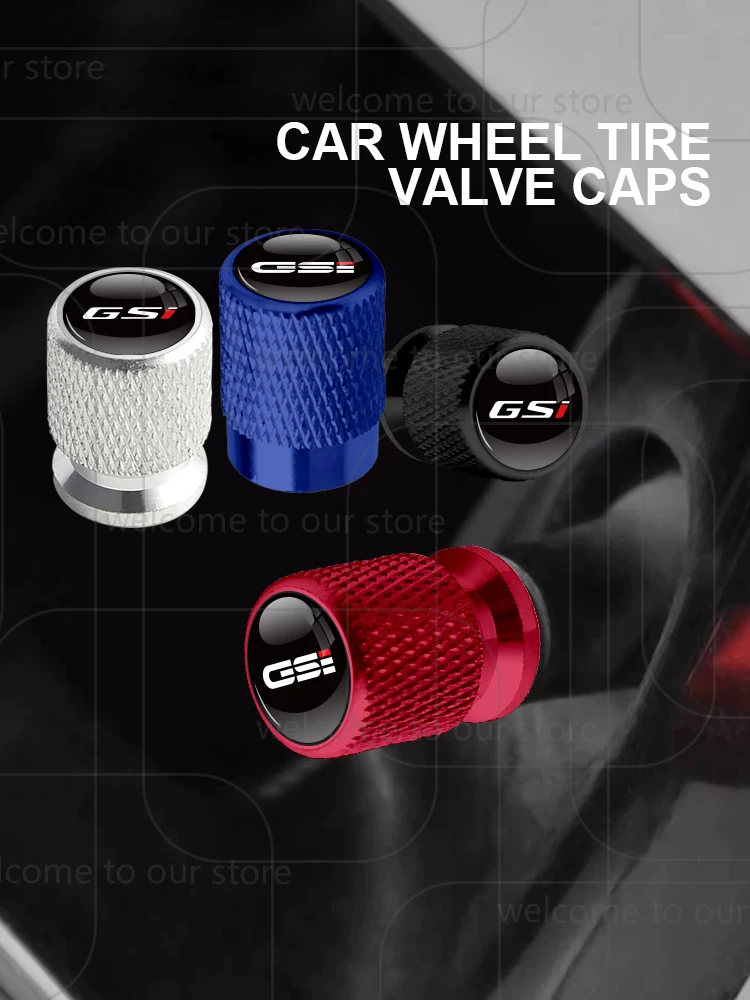 Emblème GSI de Valve de pneu de voiture, 4 pièces, pour Opel Mokka Insignia Corsa Antara OPC VXR8 Astra, couvercle de tige de Port d'air en aluminium, couvercles anti-poussière