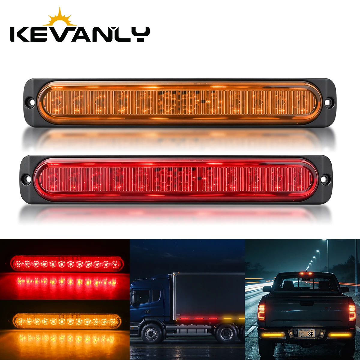 1/2x Car Led Side Marker Indicator Dual Mode Strobe Warning Light Light On Emergency Light Strobe Truck Pickup Side Light 24V