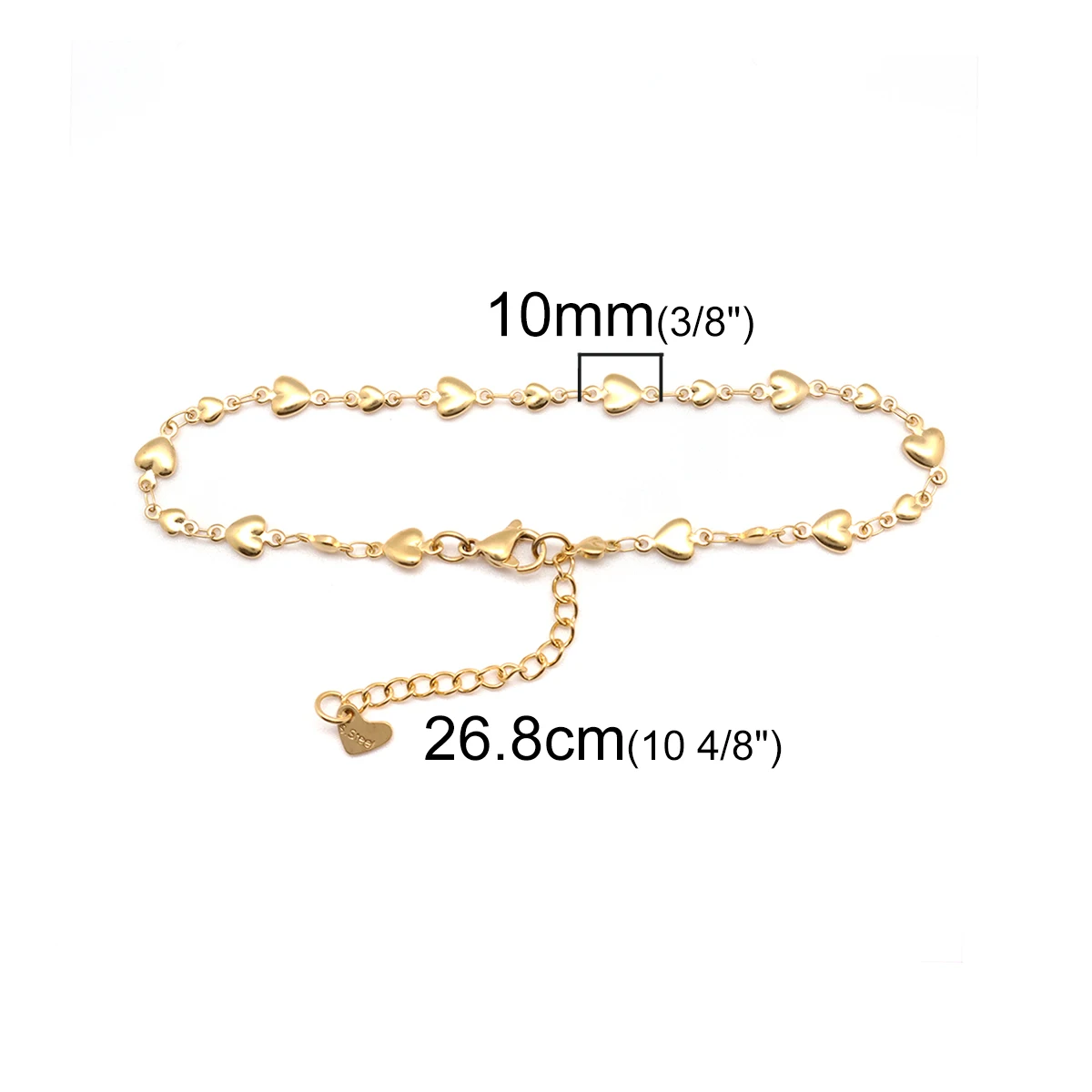 304 Stainless Steel Anklet Gold Color Chain Anklets For Women on the foot Jewelry Summer Party leg Gifts Adjustable ,1 Piece