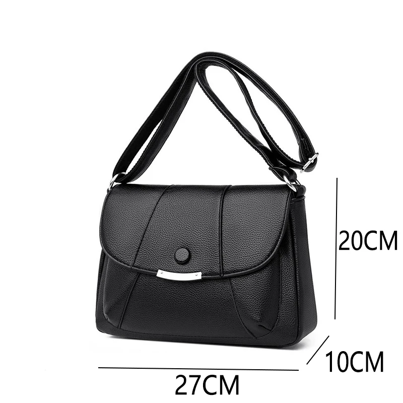 2024 NEW Solid Color Genuine Leather Women Square Handbags Wide Strap Female Shoulder Bags Cross Body Brand Designer Cowhide Bag