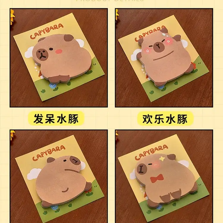 Kawaii Cartoon Capybara Sticker Capybara shaped sticky notes cute self-adhesive Kapibala Cute Kids Animal Sticker Toys Gift image 4