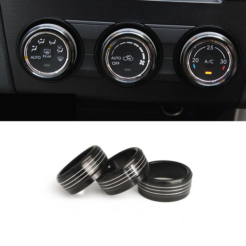 AC Control Knob Cover for 2014-2018,Air Condition Switch Volume Ring Trim for Crosstrek XV ,Black