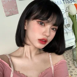 Fashion female short hair synthetic fiber wig natural net celebrity lisa with Bob Korean shoulder-length hair