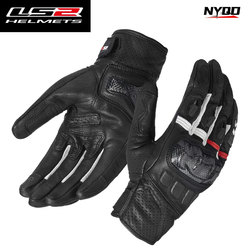 

LS2 Carbon Fiber Motorcycle Riding Anti-fall Wear-resistant Gloves Men Women Windproof Warm Locomotive Racing Riding Equipment