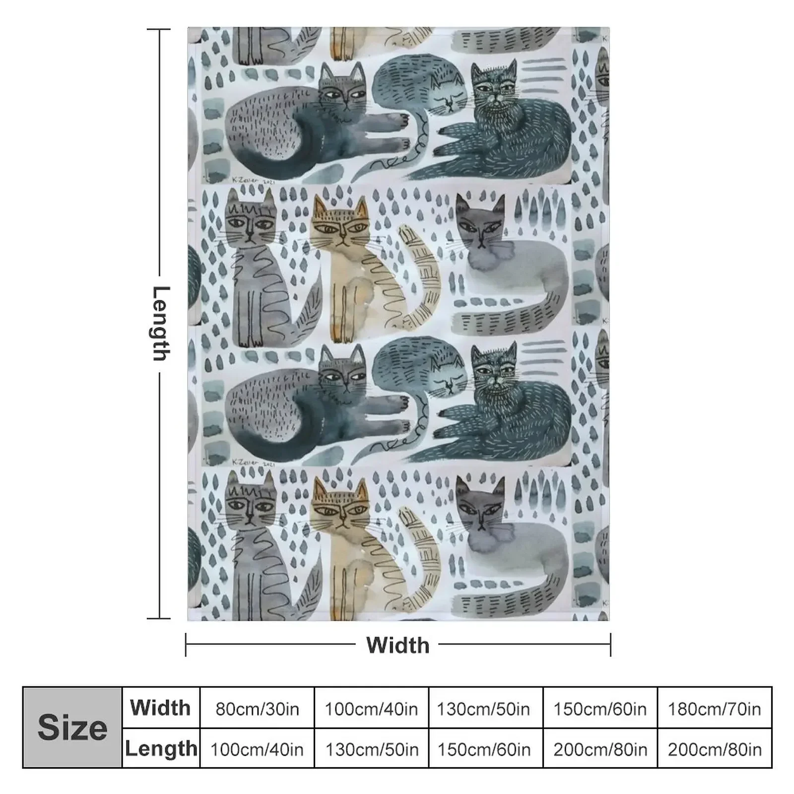 Cats doodle Throw Blanket Warm Comforter Designers Blankets