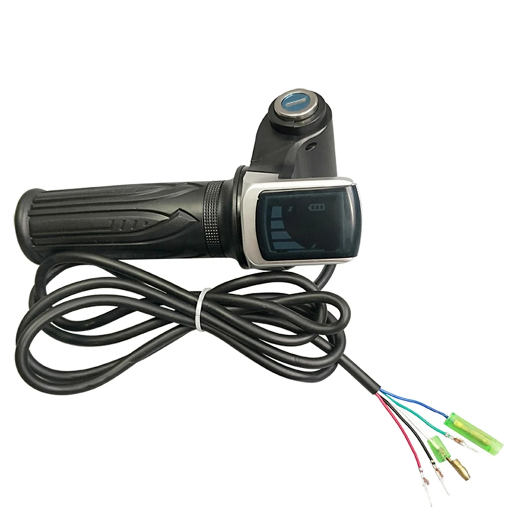 Bike Twist Throttle for Electric Bike Throttle 60V Gas Handle Throttle LCD Display Lock Key