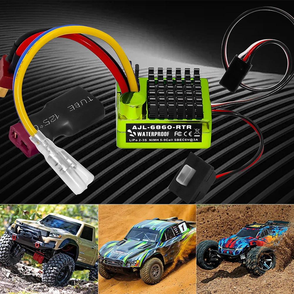 2S LiPo Mini Brushed ESC Speed Controller Waterdicht Brushed ESC voor 1/10 RC Auto RC Boot voor gebruik met 540/550/750 Motoren