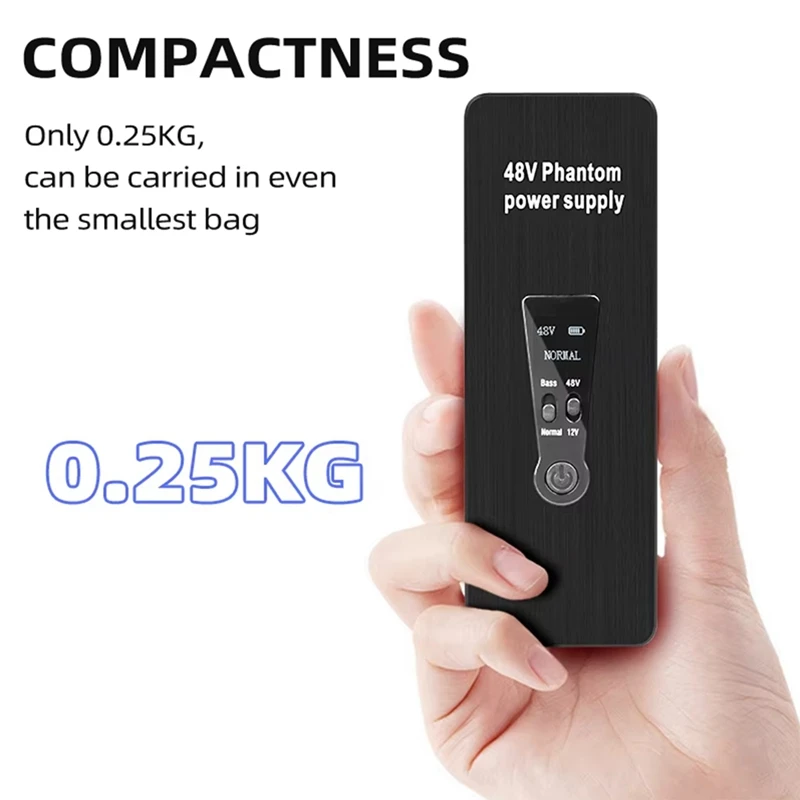 充電式ファンタム電源マイクアンプ,コンデンサー用ポータブルプリアンプ,レコードスタジオマイク,48V
