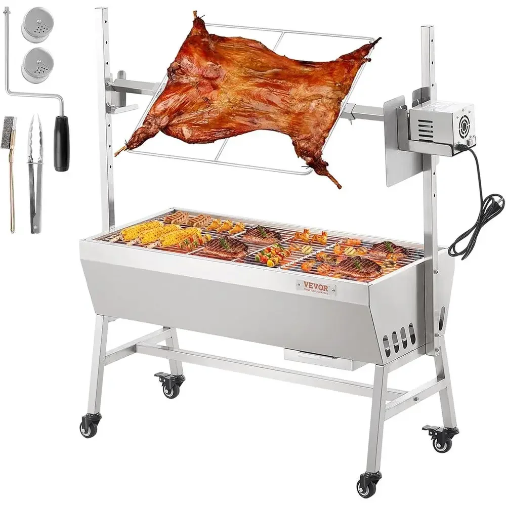 

Popular35 90-Pound Capacity Electric Rotisserie Grill for BBQ, Perfect for Whole Pigs, Lambs, and Goats - Stainless Steel with L