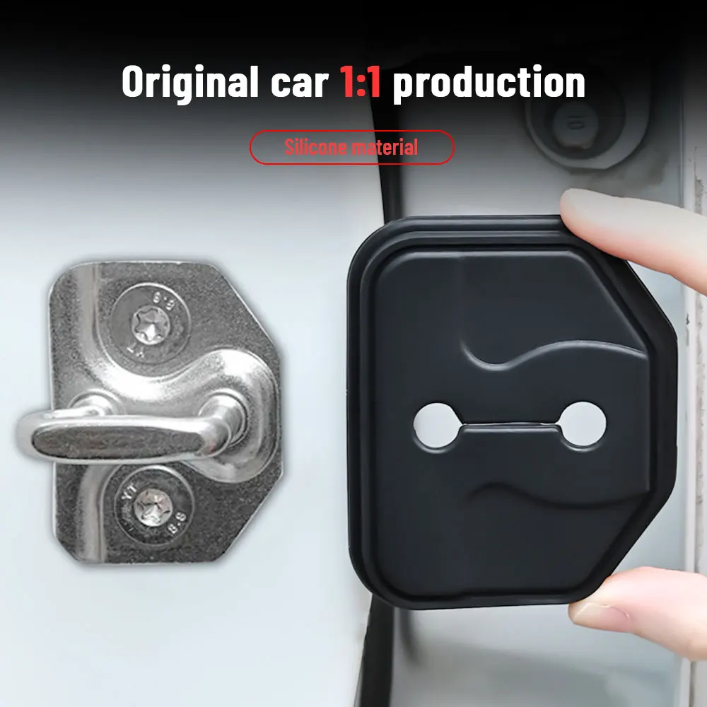 4Pcs Car Door Lock Latches Cover Protector Anti-Scratch Rustproof Car Door Lock Cover Car Interior Accessories