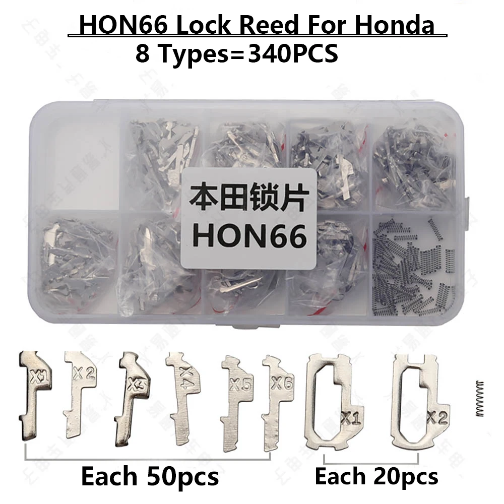 JMCKJ HON66 340pcs Lock Reed Lock Plate For Honda Accord CRV Civic City XRV HRV Pilot Car Key Lock Repair Kit Accessories