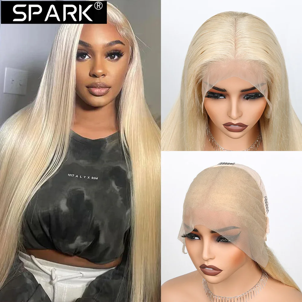 شرارة 613 شقراء 13X4 الدانتيل الشفاف الجبهة شعر طبيعي مفرود باروكة استبدال الشعر المستعار الاستخدام اليومي للنساء أزياء الهالوين
