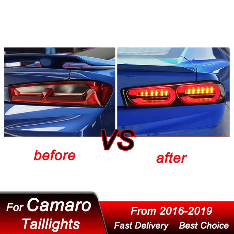Pop Car Tail Lights For Chevrolet Camaro 2016-2019 US Version Style Running Full LED Dynamic Turn Signal Light Tail Lamp Assembl