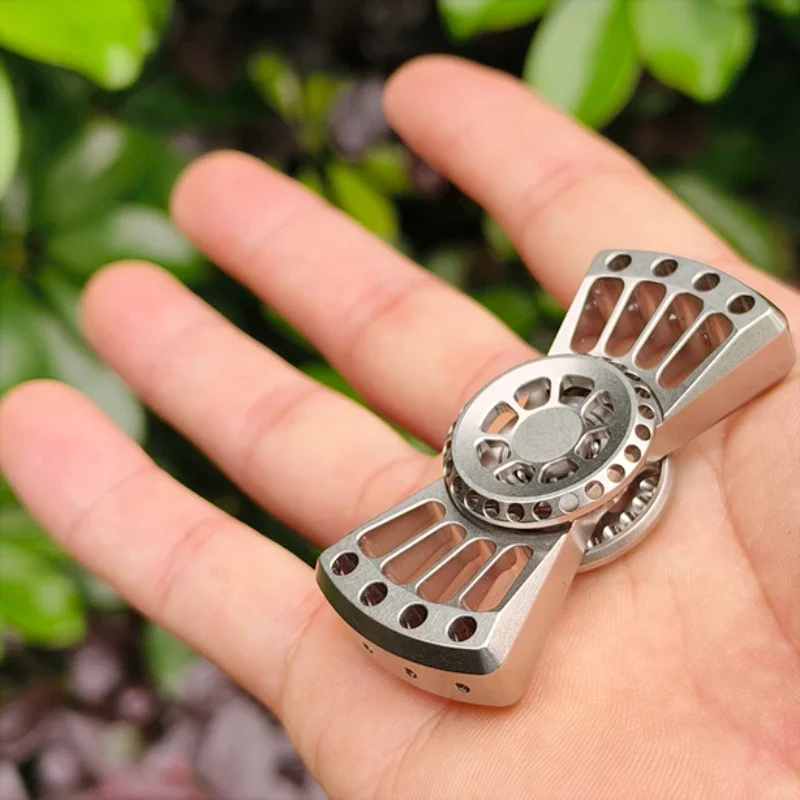 EDC Double-page Fidget Spinner Stainless Steel Material Adult Leisure Entertainment Decompression Metal Toy Trendy Desk Toy